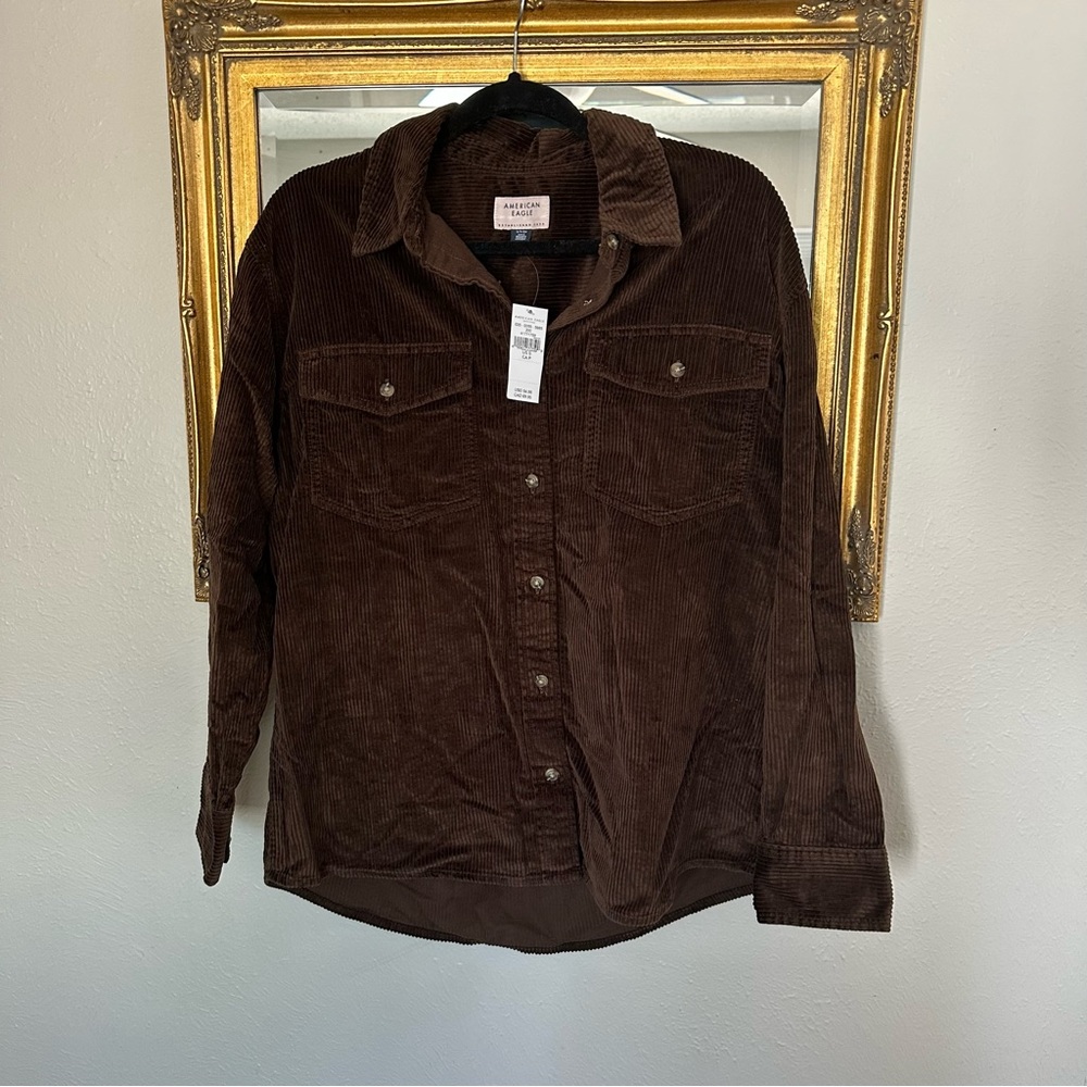 NWT American Eagle Outfitters Chocolate Corduroy Shirt